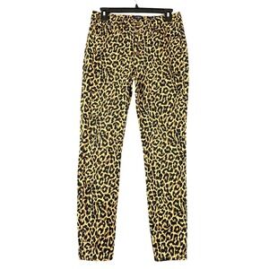 J Crew 9" High Rise Skinny Jeans Womens 28 Leopard Print Stretch Fit Casual Chic